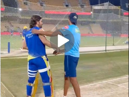 [Watch] MS Dhoni's Warm Hug To Ashish Nehra Ahead Of CSK-GT Clash; Video Goes Viral